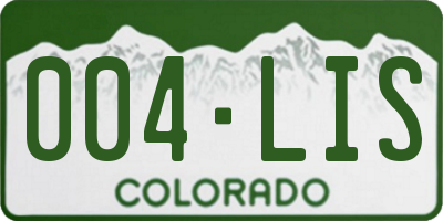 CO license plate 004LIS