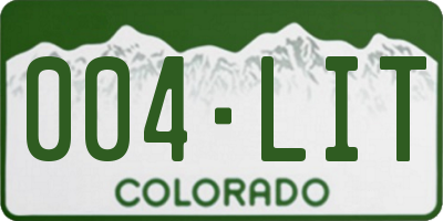 CO license plate 004LIT