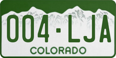 CO license plate 004LJA