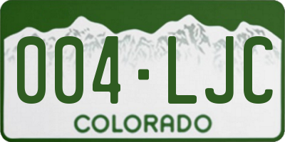 CO license plate 004LJC
