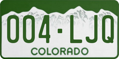 CO license plate 004LJQ