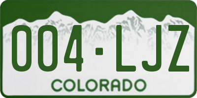 CO license plate 004LJZ