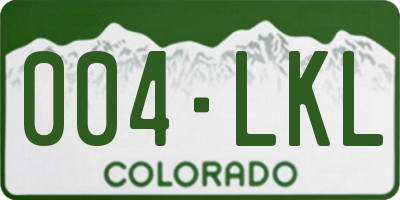 CO license plate 004LKL