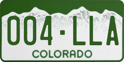 CO license plate 004LLA
