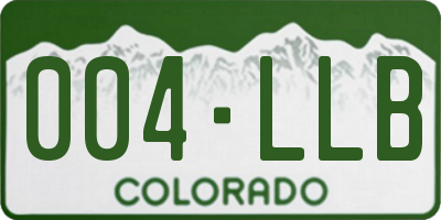 CO license plate 004LLB