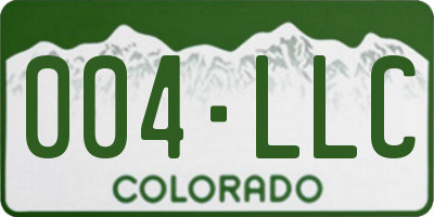 CO license plate 004LLC