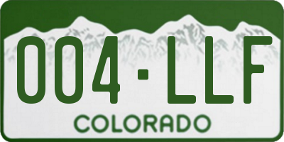 CO license plate 004LLF