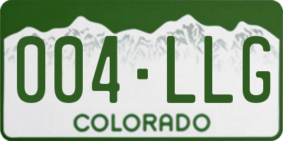 CO license plate 004LLG