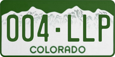 CO license plate 004LLP