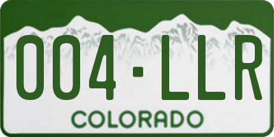 CO license plate 004LLR