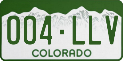CO license plate 004LLV