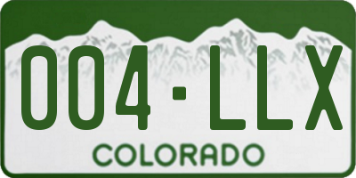 CO license plate 004LLX