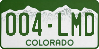 CO license plate 004LMD