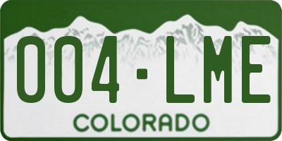 CO license plate 004LME