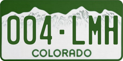 CO license plate 004LMH