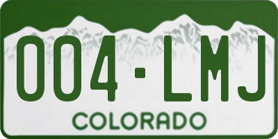 CO license plate 004LMJ