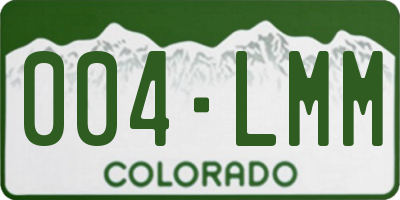 CO license plate 004LMM