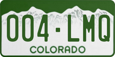 CO license plate 004LMQ