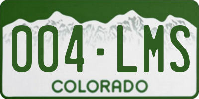 CO license plate 004LMS