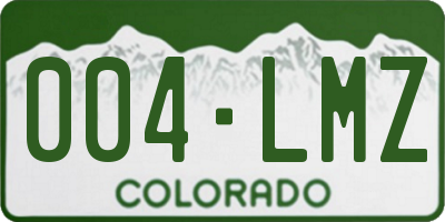 CO license plate 004LMZ