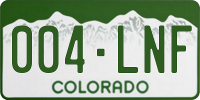 CO license plate 004LNF