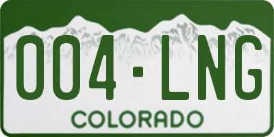 CO license plate 004LNG