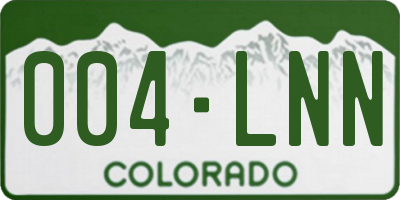 CO license plate 004LNN