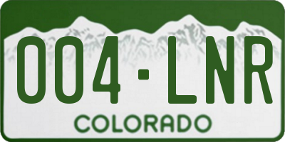 CO license plate 004LNR