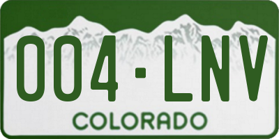 CO license plate 004LNV