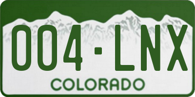 CO license plate 004LNX