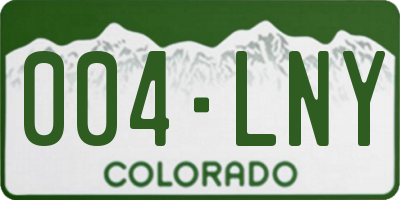 CO license plate 004LNY