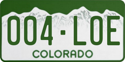 CO license plate 004LOE