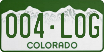 CO license plate 004LOG
