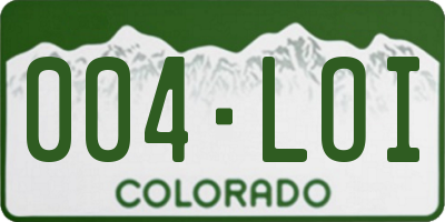 CO license plate 004LOI