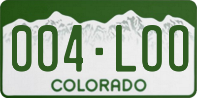 CO license plate 004LOO
