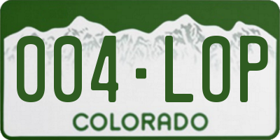 CO license plate 004LOP