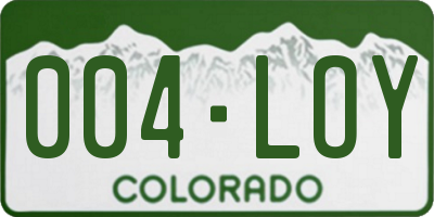 CO license plate 004LOY