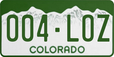 CO license plate 004LOZ