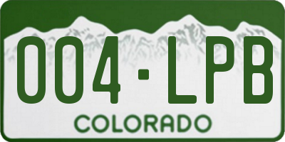 CO license plate 004LPB