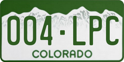 CO license plate 004LPC