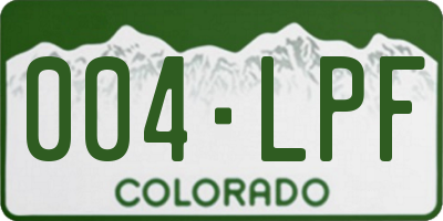 CO license plate 004LPF