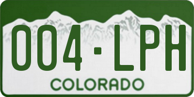CO license plate 004LPH