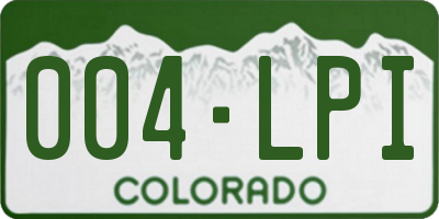 CO license plate 004LPI