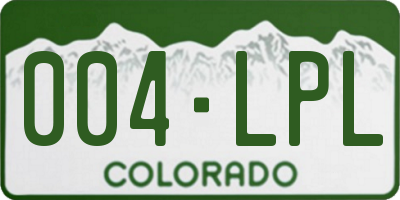 CO license plate 004LPL