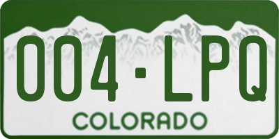 CO license plate 004LPQ