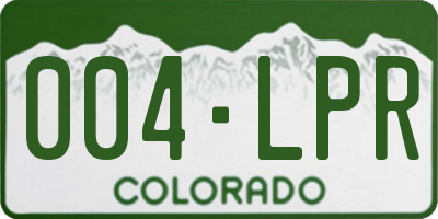 CO license plate 004LPR