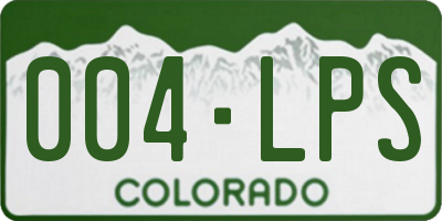 CO license plate 004LPS
