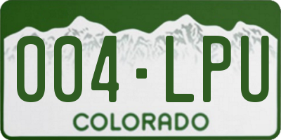 CO license plate 004LPU