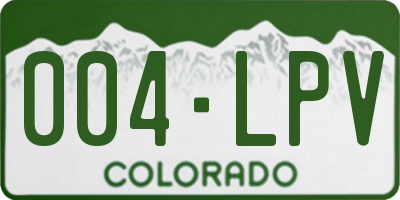 CO license plate 004LPV