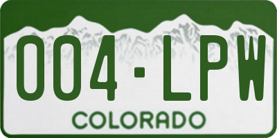 CO license plate 004LPW